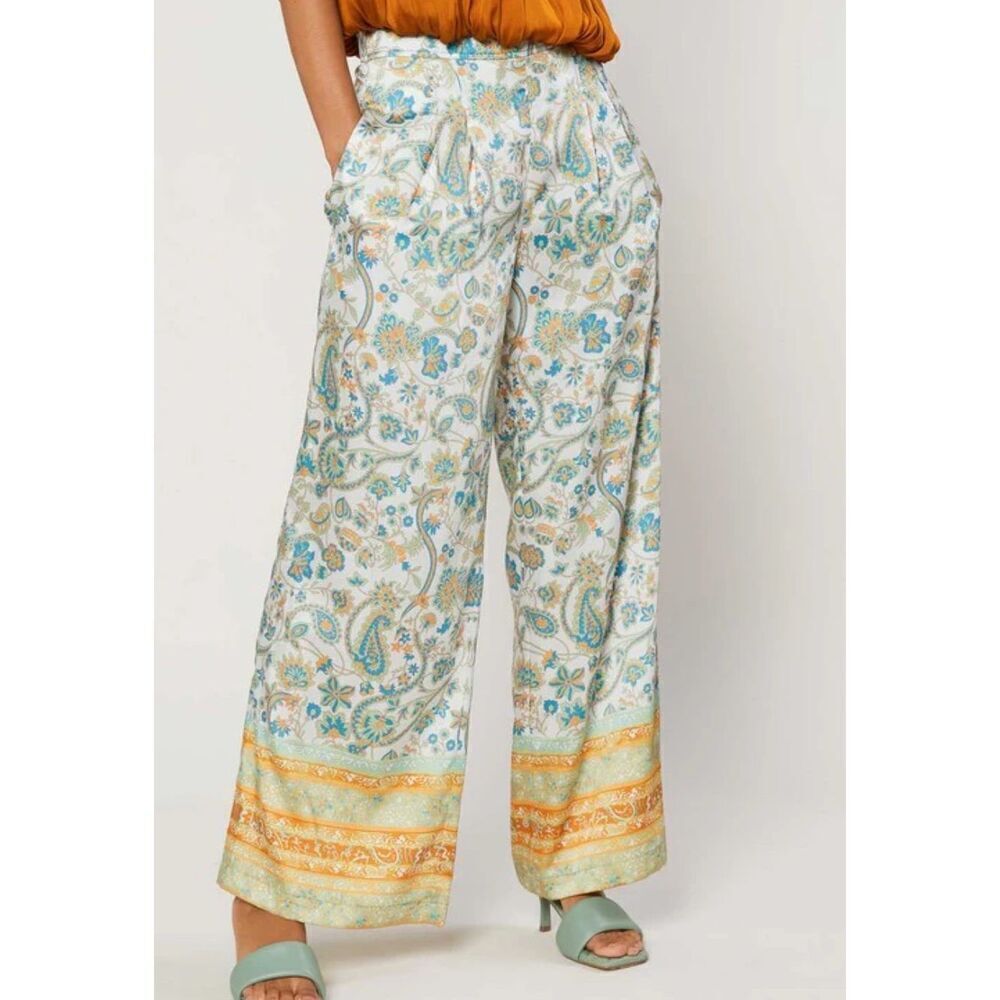 Current Air Paisley Satin Pants